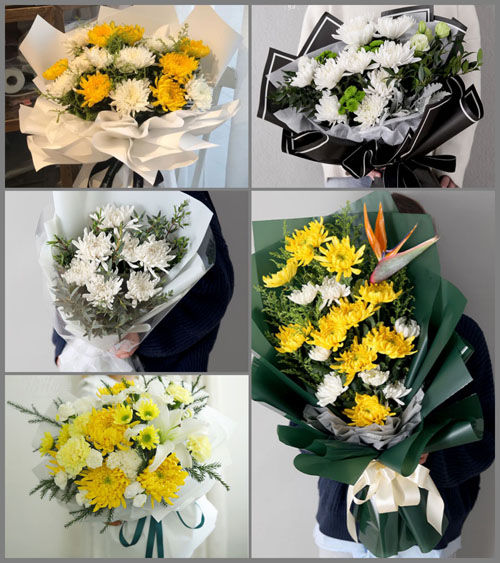 山东青岛胶州市胶莱镇王疃庙西村白事花束代送